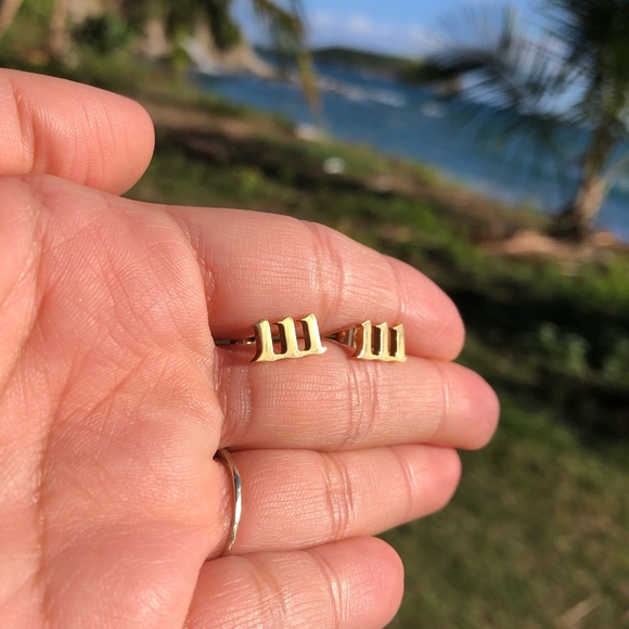 Jewelry - 18k Gold Plated Angel Number 111 earrings Jewelry ✨